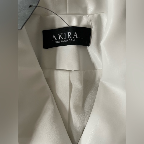 AKIRA WHITE OUT PU BLAZER DRESS SIZE S - Picture 9 of 13